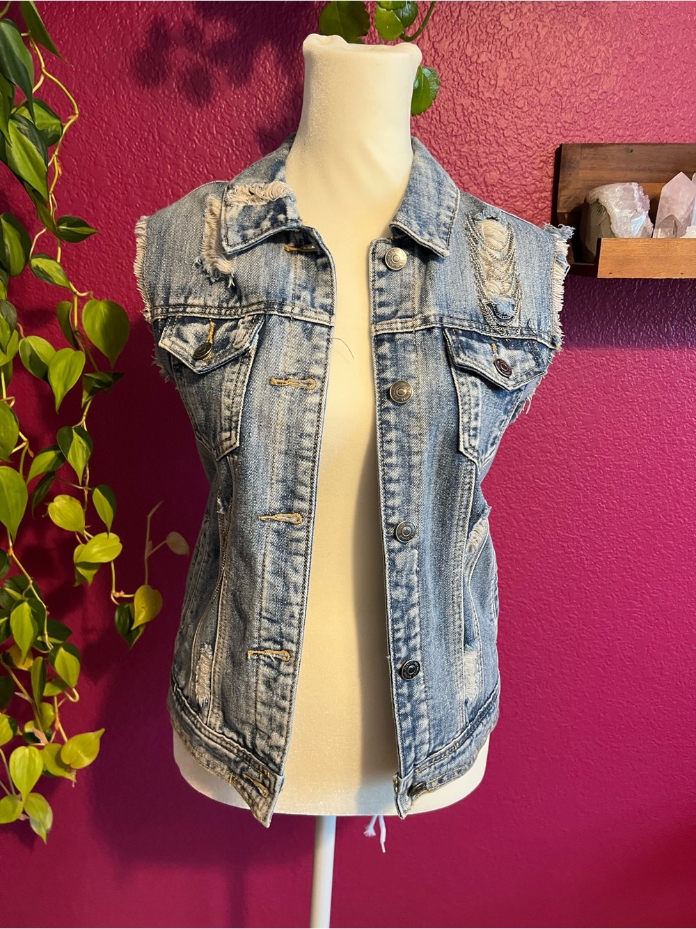 Architect Distressed Light Blue Denim Vest
